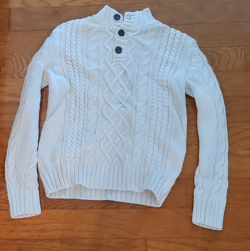 Boys White Sweater Knitwear by Gap Kids Size 10-11